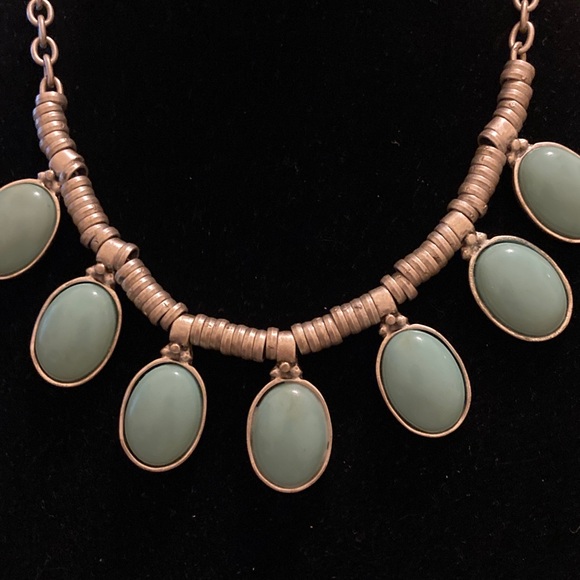 Stainless Steel Necklace with Robin Egg Blue Stones - Picture 3 of 8